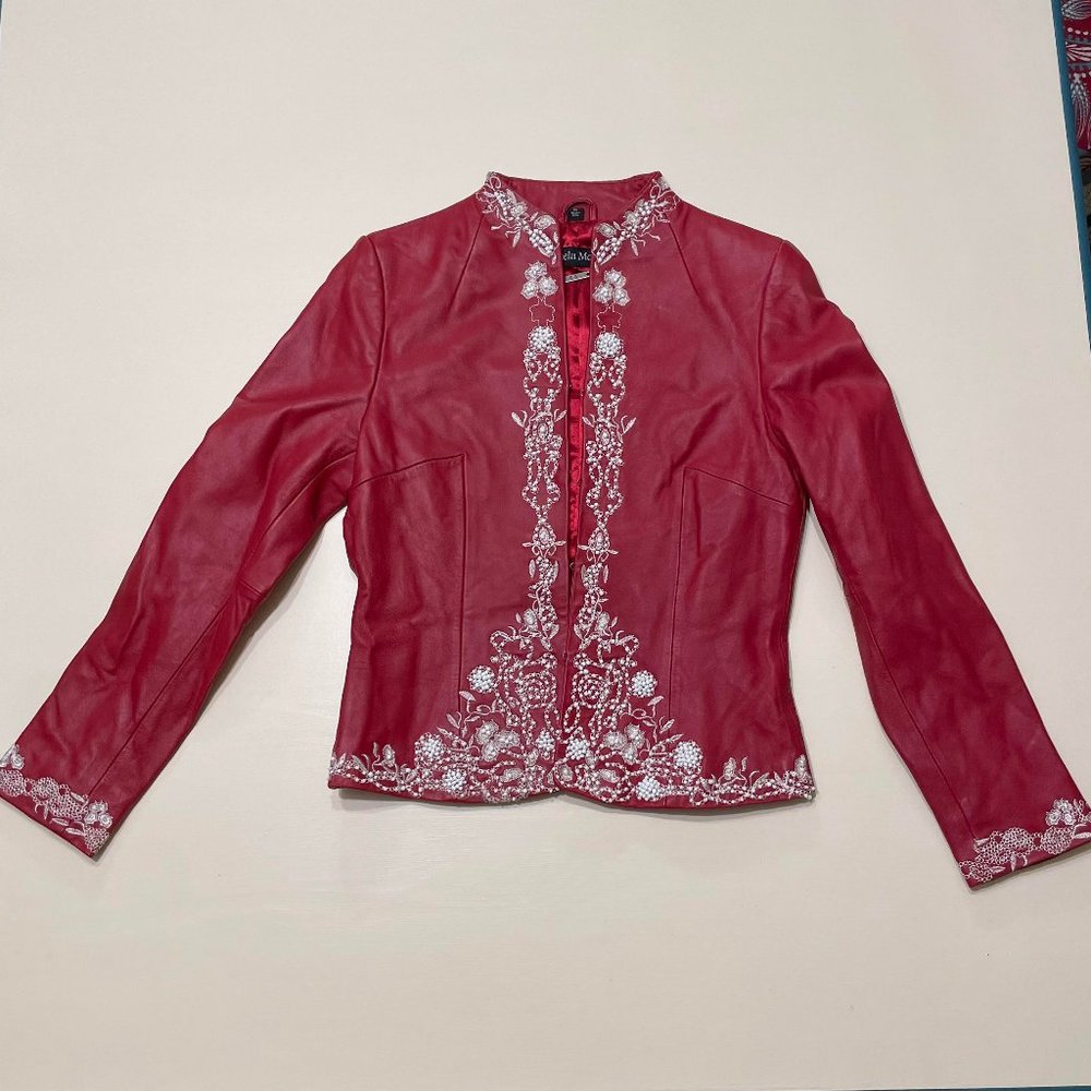 Pamela McCoy Red Embroidered Jacket